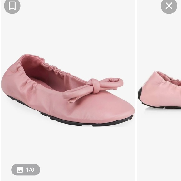 Prada pink leather ballet flat with bow. Brand new. - Picture 5 of 7